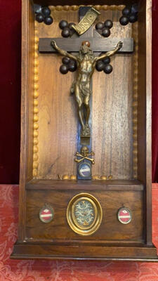 Reliquary - Relic en Wood / Glass , Italy  19 th century