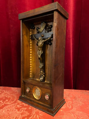 Reliquary - Relic en Wood / Glass , Italy  19 th century