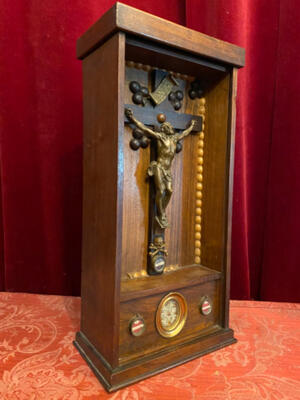 Reliquary - Relic en Wood / Glass , Italy  19 th century