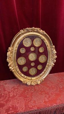 Reliquary - Relic  en Wood Gilt / Glass , 19 th century