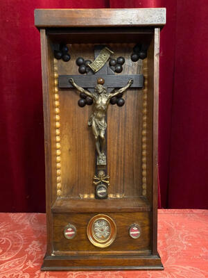 Reliquary - Relic en Wood / Glass , Italy  19 th century