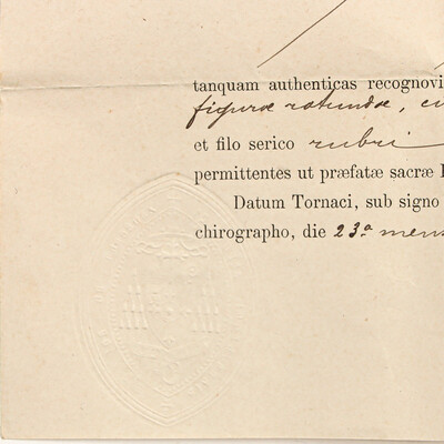 Reliquary - Relic Ex Ossibus Antonii Patavini ( Padua ) With Original Document en Brass / Glass / Wax Seal, Italy  19 th century ( Anno 1850 )