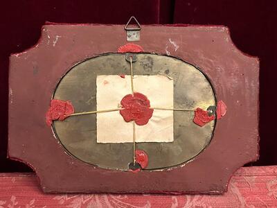 Reliquary - Relic Ex Ossibus Relics en Brass / Glass / Wax Seals , 19 th century