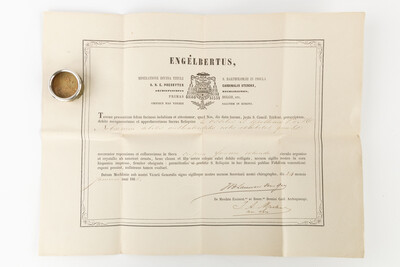 1  Reliquary - Relic Ex Ossibus Saint Apollonia With Original Document