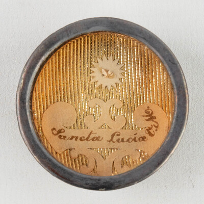 Reliquary - Relic  Ex Ossibus Sanctae Luciae, Virg Et Mart. With Original Document en Brass / Glass / Wax Seal, Belgium  19 th century