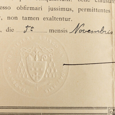 Reliquary - Relic Ex Ossibus Sancti Blasii Ep. M. With Original Document en Brass / Glass / Wax Seal, Belgium  19 th century ( Anno 1858 )