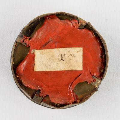 Reliquary - Relic Ex Ossibus Sancti Francisci Xaverii Confessoris  With Original Document en Brass / Glass / Wax Seal, Belgium  19 th century