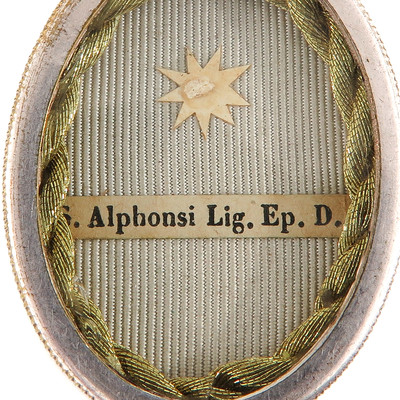 Reliquary - Relic Ex Ossibus St. Alphonsus With Original Document Italy  20th century ( 1915 )