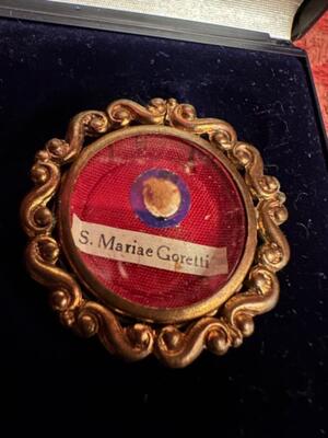 Reliquary - Relic Ex Ossibus St. Maria Goretti en Brass / Glass / Wax Seal, Italy  20 th century ( Anno 1950 )