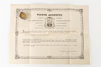 1  Reliquary - Relic Ex Ossibus St. Paul With Original Document