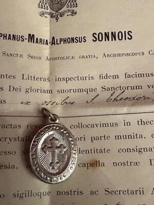 1  Reliquary - Relic Ex Ossibus St. Theodorus With Original Document