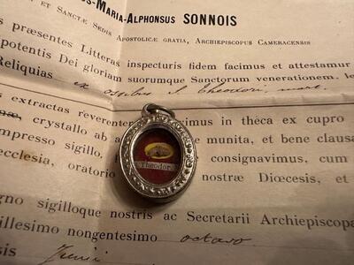 1  Reliquary - Relic Ex Ossibus St. Theodorus With Original Document