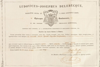 1  Reliquary - Relic Ex Subucala Sancti Ignatii Loyolae Confessoris