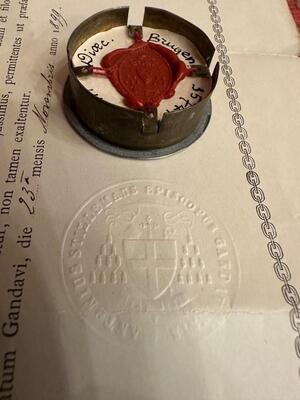 1  Reliquary - Relic Ex Veste St. Aloysius Of Gonzaga With Document