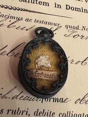 1  Reliquary - Relic First - Class Relic Ex Ossibus St. Fortunata Martyr With Document