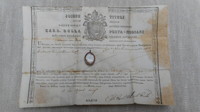 Reliquary - Relic Franciscus Xaverius With Original Document  19th century