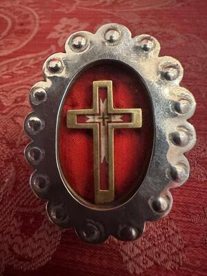 1  Reliquary - Relic Of The True Cross. Brass Cross Inside With Relic Of Ex Ligno S. Crucis Originally Sealed