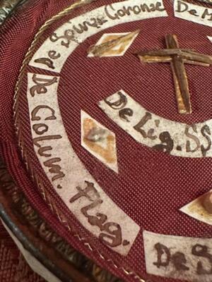 Reliquary - Relic Relic Of The True Cross & Relics Of The Christ' S Passion en Brass / Glass / Wax Seal, Italy  19 th century