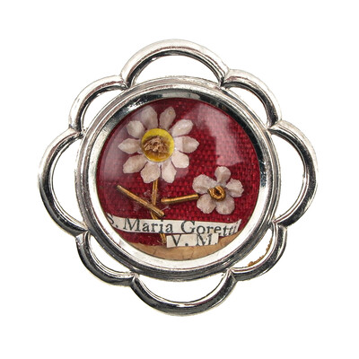 1  Reliquary - Relic Saint Maria Goretti, Virgin And Martyr (Patroness Of Youth, Chastity, And Victims Of Sexual Violence) With Original Document