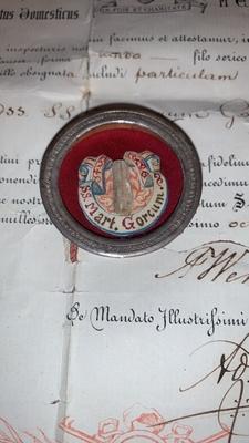 Reliquary - Relic Ss. Martyrs Of Gorcum With Document Bruges Belgium 19th century