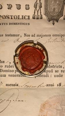 Reliquary - Relic St. Gertrudis Ex Ossibus With Document Roma - Italy 19th century ( anno 1849 )