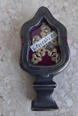 Reliquary - Relic St. Paschalis Baylon  en Bronze / Wax Seal, Italy 18th century