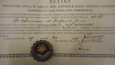 1  Reliquary - Relic St. Therese With Original Document