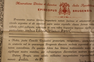 Reliquary - Relic With Original Document St. Anne Belgium 19th century