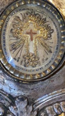 Reliquary - Relic True Cross  style Renaisance - Style en Brass / Glass, Italy  18 th century