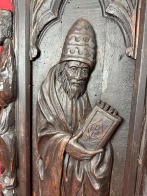 Double - Sided Lectern style Renaissance en Hand - Carved Wood , Brittany - France 17 th century