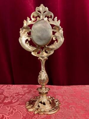 Reliquary - Relic Ex Ossibus St. Anne style Rococo - Style en Bronze / Polished and Varnished / Glass, France 19 th century
