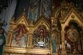 1 roman Classicistic Altar , Hand-Carved Wood / Gilt , Table Full Oak , Bronze Tabernacle (Safe) , Corpus & Reliefs Wood , Angels Terra-Cotta