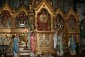 1 roman Classicistic Altar , Hand-Carved Wood / Gilt , Table Full Oak , Bronze Tabernacle (Safe) , Corpus & Reliefs Wood , Angels Terra-Cotta
