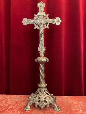 Altar - Cross style Romanesque en Bronze / Plated Silver / Polished Varnished, France 19th century