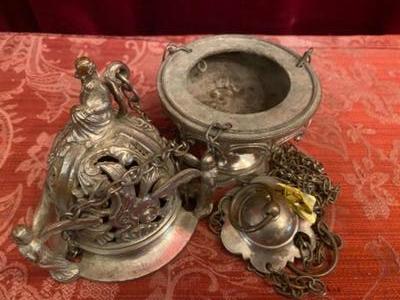 Censer  style Romanesque en Bronze / Silver Plated , France 19 th century ( Anno 1875 )
