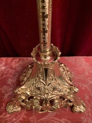 Censer Stand style Romanesque en Bronze / Polished and Varnished, Belgium 19th century