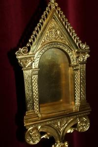 Reliquary style Romanesque en Brass / Bronze / Polished and Varnished, France 19th century