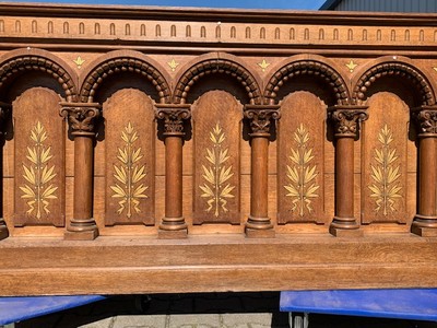 Altar  style ROMANESQUE-STYLE en Oak wood, France 19 th century