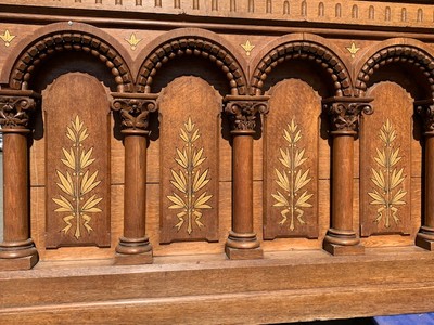 Altar  style ROMANESQUE-STYLE en Oak wood, France 19 th century