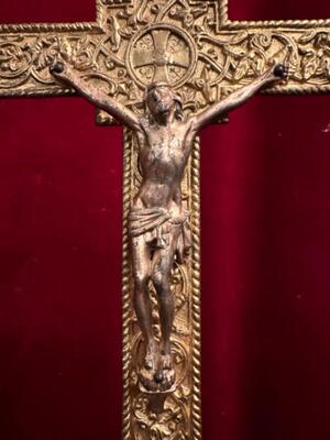 Altar - Cross style Romanesque - Style en Bronze Gilt, Belgium  19 th century ( Anno 1875 )