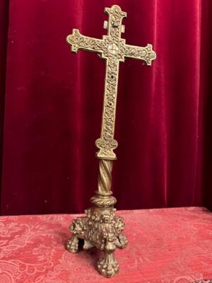 Altar - Cross style Romanesque - Style en Bronze Gilt, Belgium  19 th century ( Anno 1875 )
