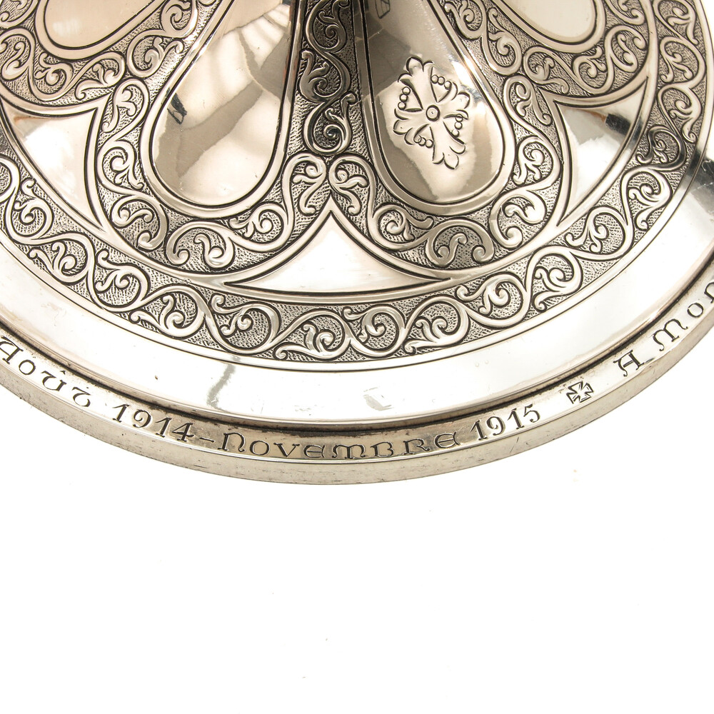 1 Romanesque - Style Chalice With Original Paten. Full Silver.