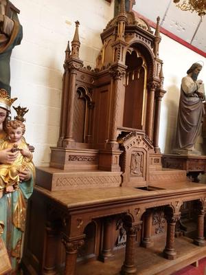 Exceptional Altar  style Romanesque - Style en Oak wood, France 20 th century ( Anno 1930 )