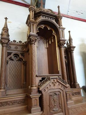 Exceptional Altar  style Romanesque - Style en Oak wood, France 20 th century ( Anno 1930 )