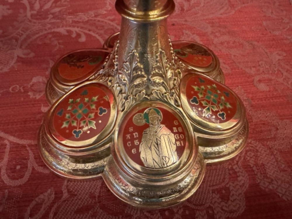 1 Romanesque - Style Exceptional Ciborium Silver Marks Present !