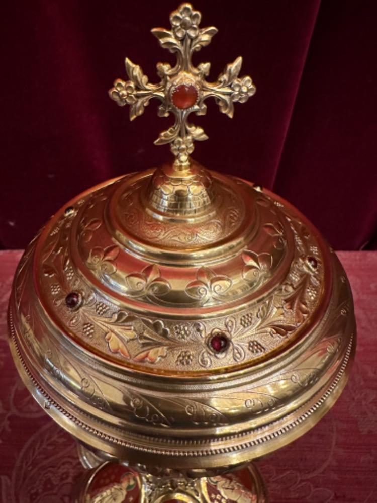 1 Romanesque - Style Exceptional Ciborium Silver Marks Present !