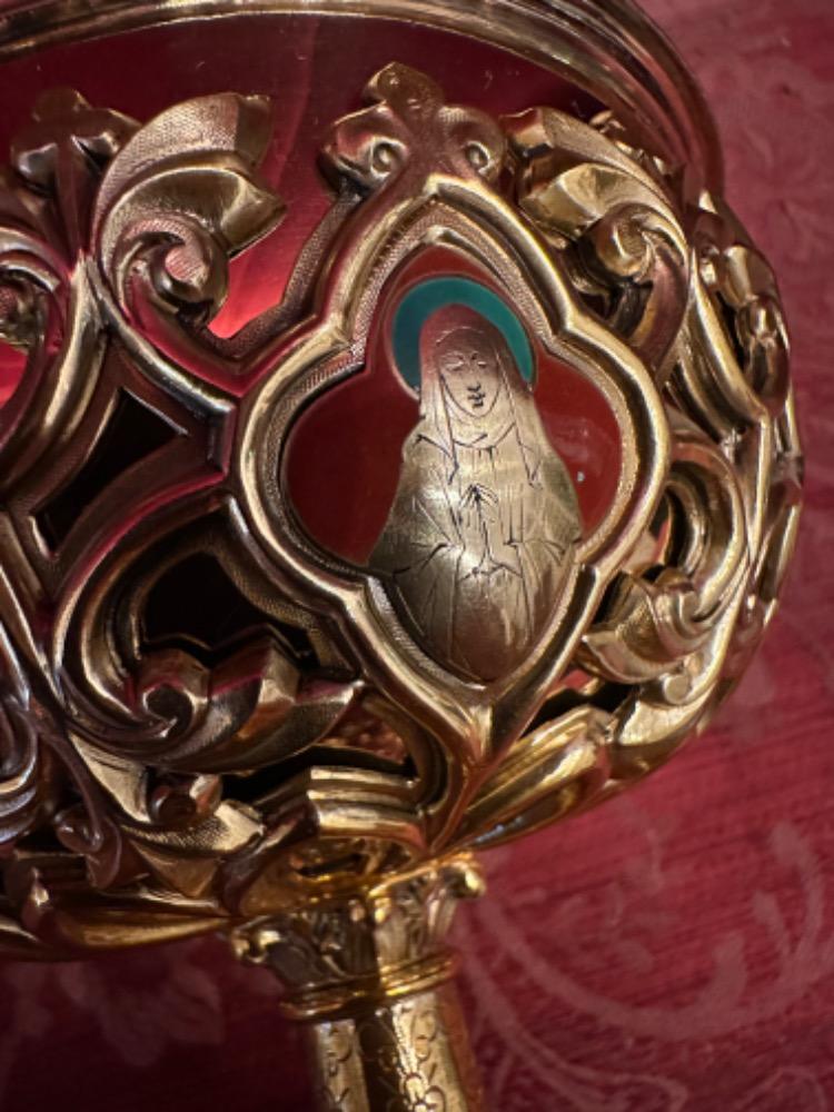 1 Romanesque - Style Exceptional Ciborium Silver Marks Present !