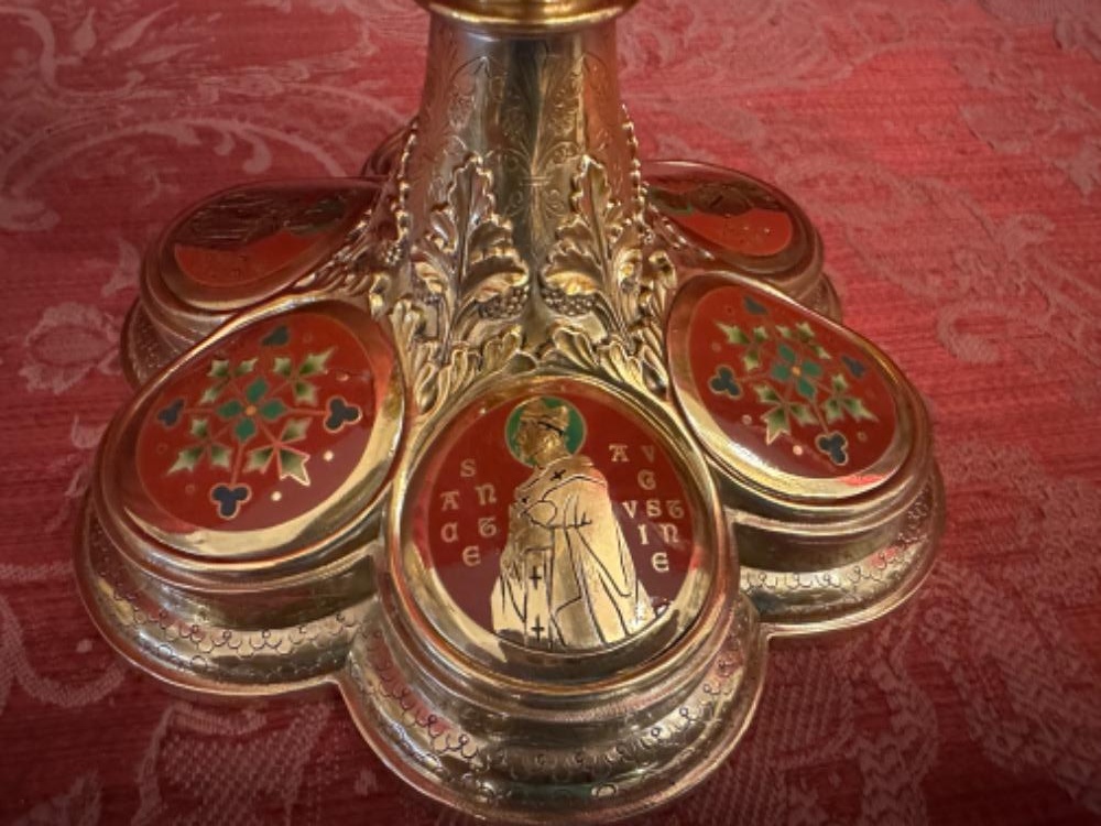 1 Romanesque - Style Exceptional Ciborium Silver Marks Present !