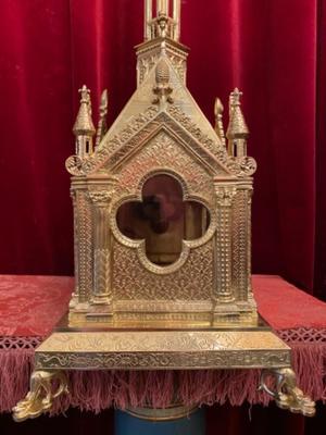 Exceptional Large Reliquary style Romanesque - Style en Bronze / Polished and Varnished, France 19 th century ( Anno 1865 )