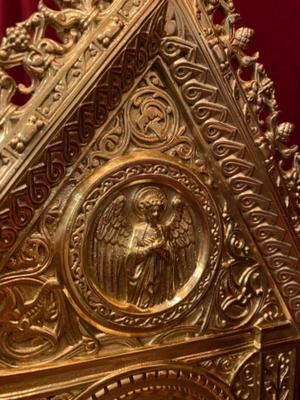 Exceptional Reliquary  style Romanesque - Style en Bronze / Polished and Varnished, France 19 th century ( Anno 1865 )